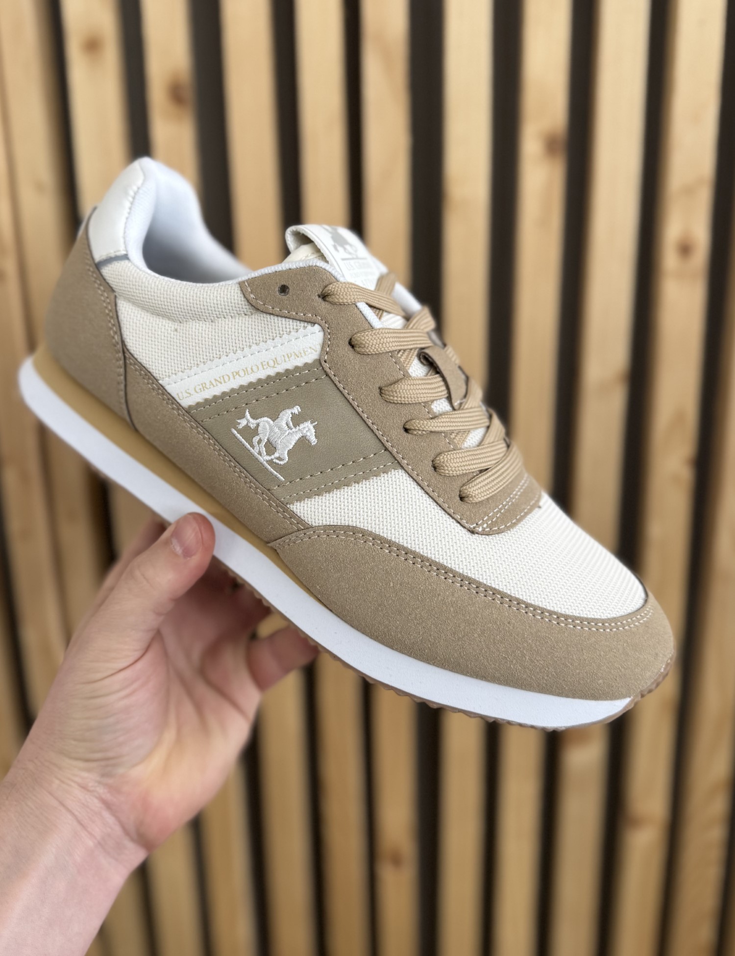 Us Grand Polo μπεζ ανδρικά casual sneakers GPM12160